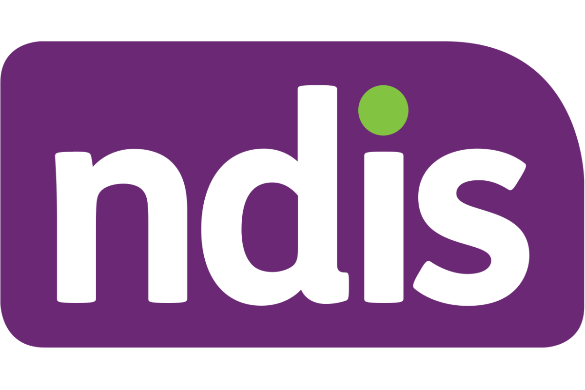 NDIS logo featuring white lowercase text "ndis" on a purple background with a green dot over the "i".